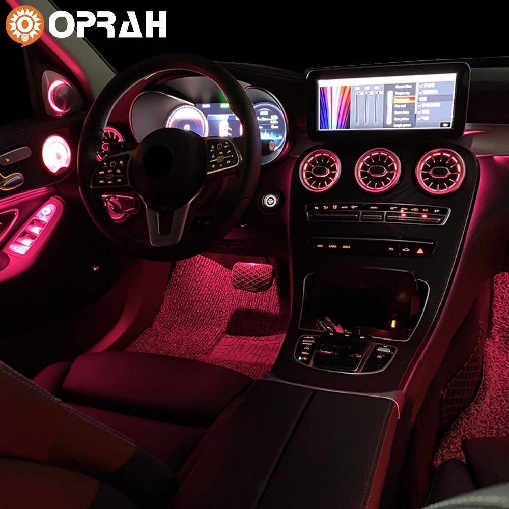 7PCS Tri-Color Front Rear Air Vent LED Ambient Light for Mercedes-Benz C-Class W205