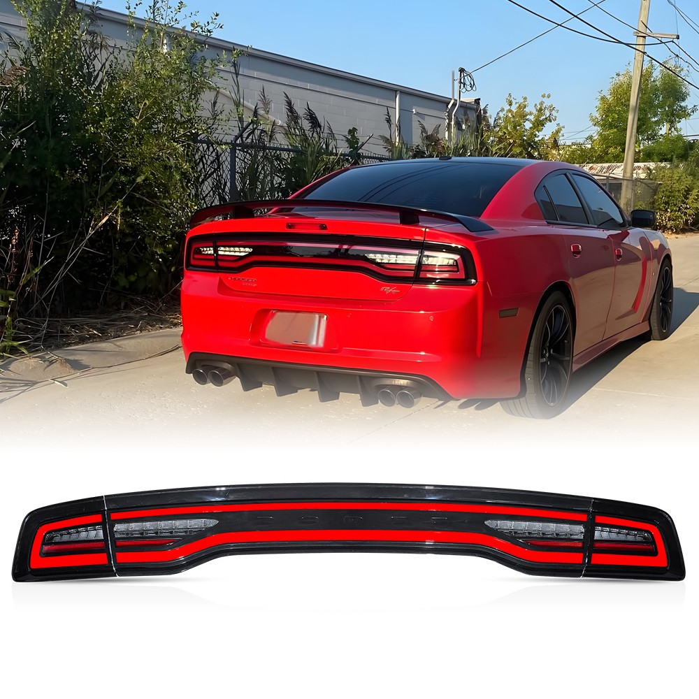 For 2011-2013 2014 Dodge Charger Clear FULL LED Tail Lights Upgrade W/Animation