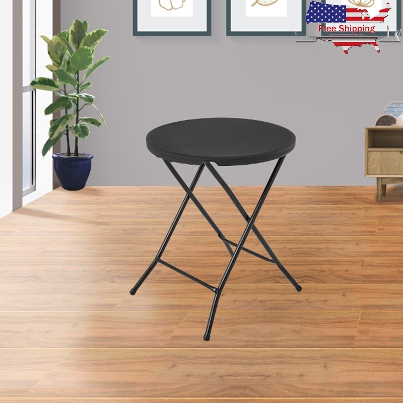 Portable Round Folding Bistro Table for 2 Compact Indoor Outdoor Space Saving