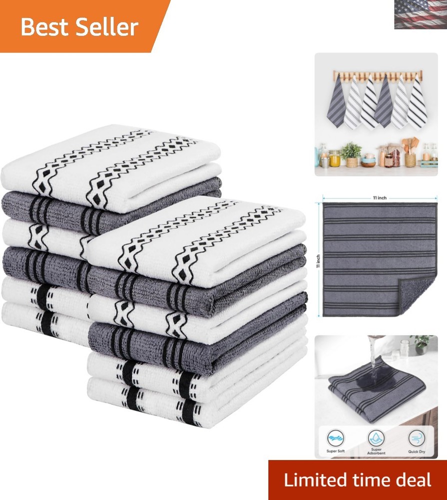 12-Count Super Absorbent Microfiber Cloths - Lint-Free & Reusable