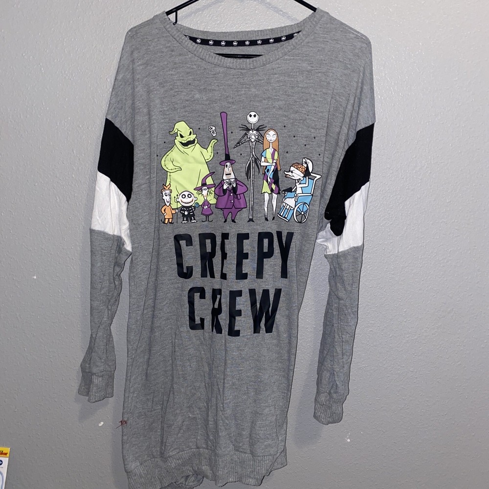 Nightmare Before Christmas Nightgown Womens Large12-14 Creepy Crew Sleep Shirt
