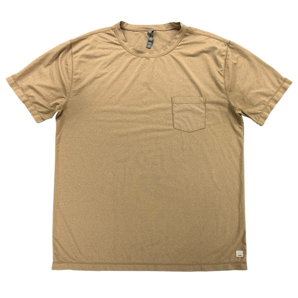 Vuori Mens Tradewind Performance Pocket Tee Athletic Shirt Size XL Light Brown