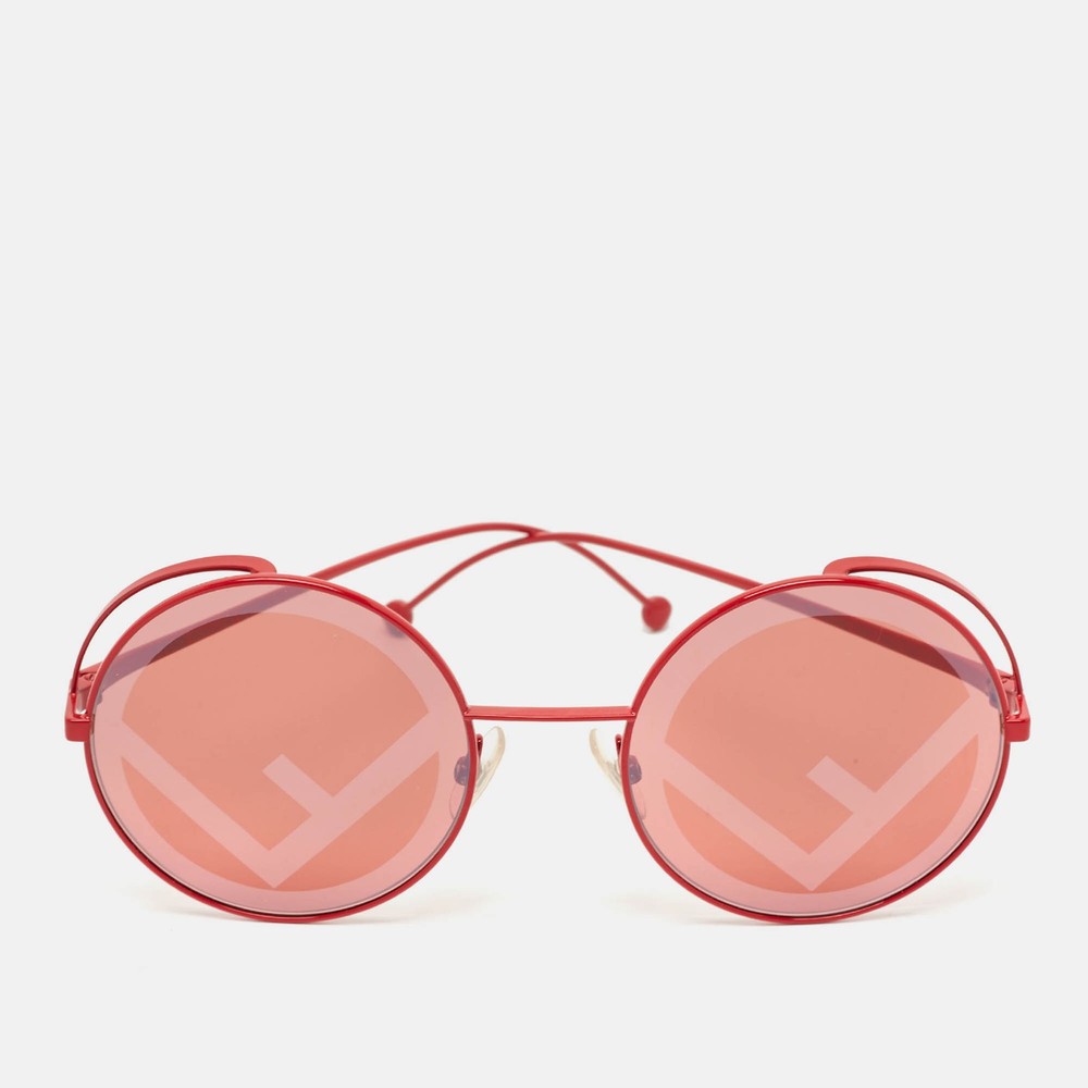 Fendi Red FF0343/S Fendirama Round Sunglasses with FF Logo