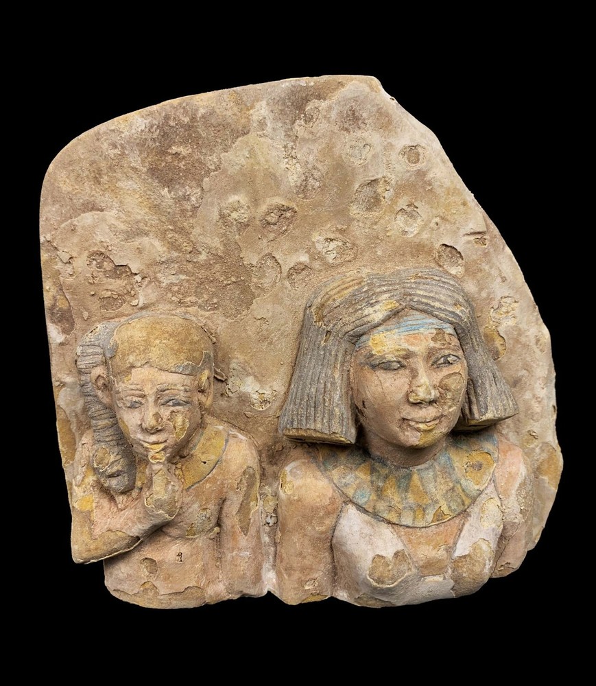Replica Wall Relief of Goddess ISIS and Son Horus for Healing and Magic
