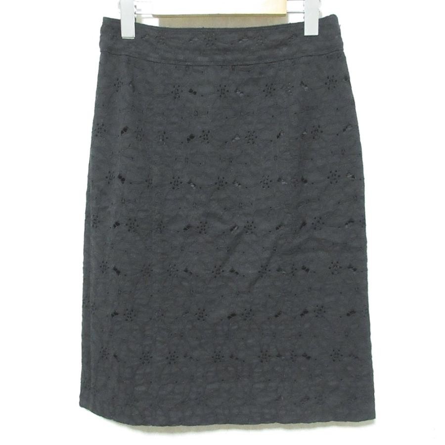 BURBERRY LONDON Lace Skirt B1S11-752-09 Size 40 Black Good Condition