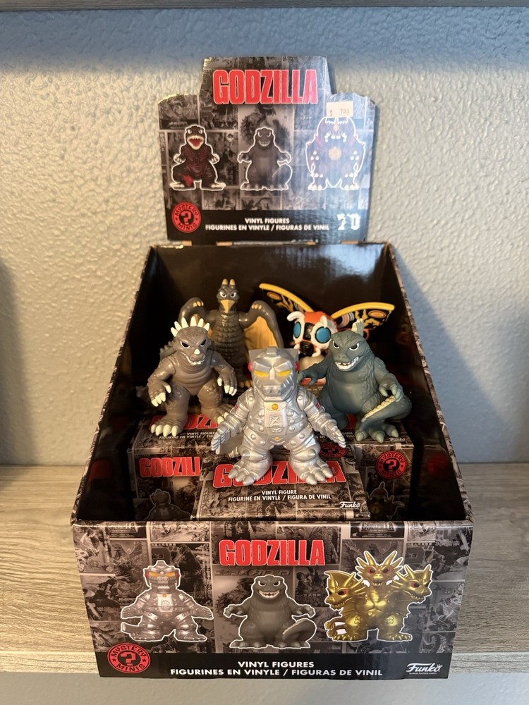 Godzilla 4 inch Mini Figures Collectible Monster Lot of 5 with Shipper