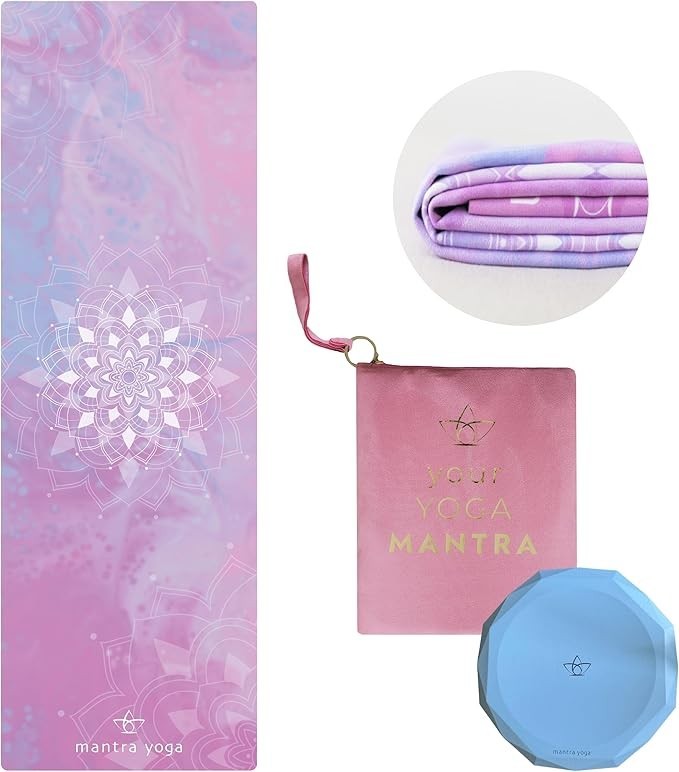Mantra Yoga Travel PRO - Alfombrilla plegable de fitness y ejercicio con bolsa