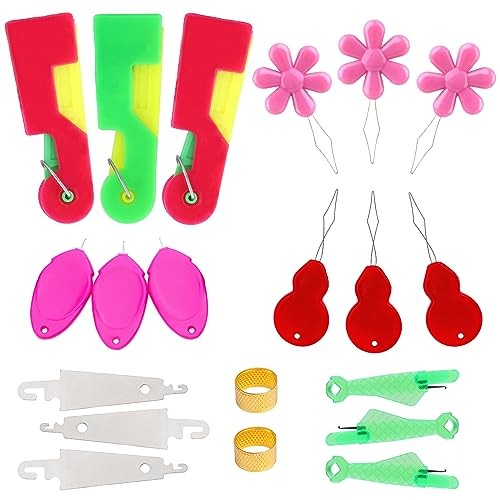 20-Piece Needle Threader Set for Hand Sewing & Embroidery - 6 Types