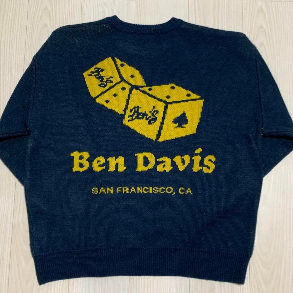 Size XL(US L) Ben Davis Back Print Knit Sweater Navy Length 67cm Body width 62cm
