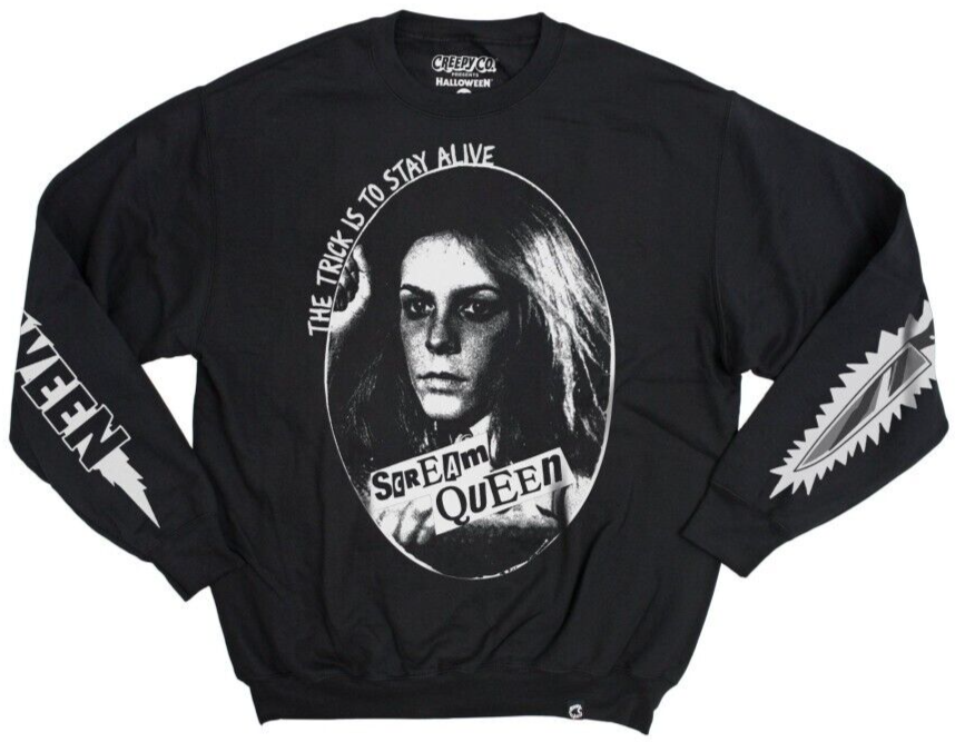NEW Creepy Co Halloween SCREAM QUEEN Laurie Strode SWEATSHIRT L-3XL horror myers
