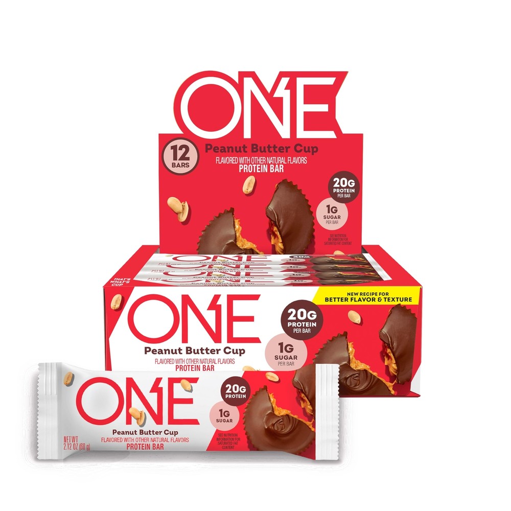 ONE Protein Bars, Peanut Butter Cup, Gluten Free with 20g Protein and 1g Suga...