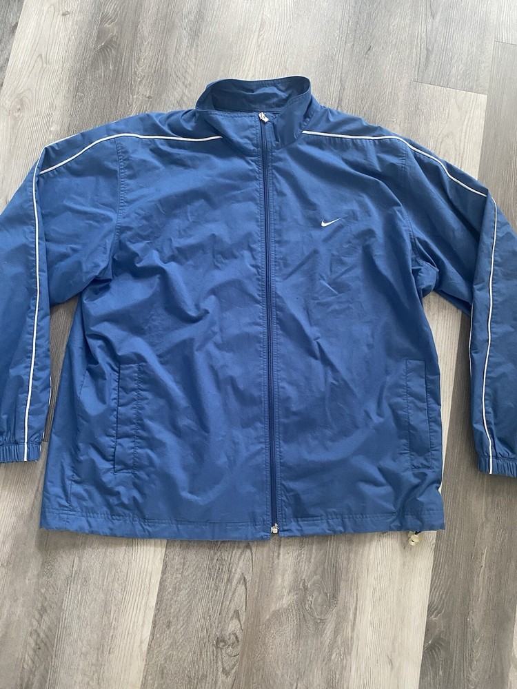 Vintage Y2K Nike Soccer Warm Up Jacket/ Track Jacket Blue/white Zip Up