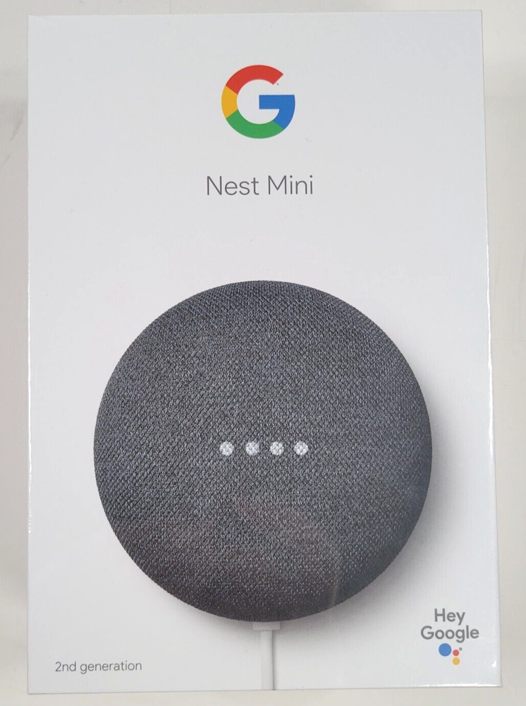 Google Nest Mini (2nd Generation) Smart Speaker - Black Charcoal SEALED