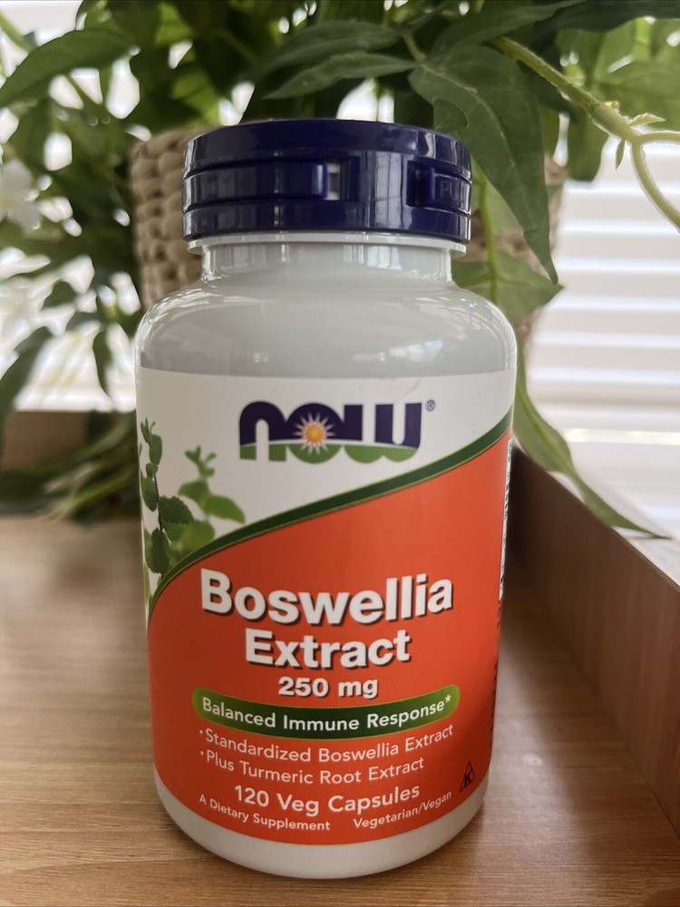 Now Foods Boswellia Extract 250 mg 120 Veg Capsules GMP Quality Vegan Exp 08/26