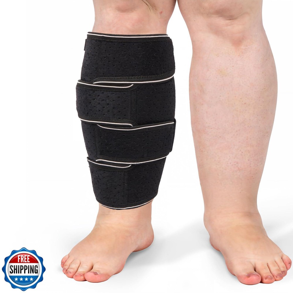 Feamero Plus Size Calf Compression Wrap for Severe Swelling and Lymphedema Relief