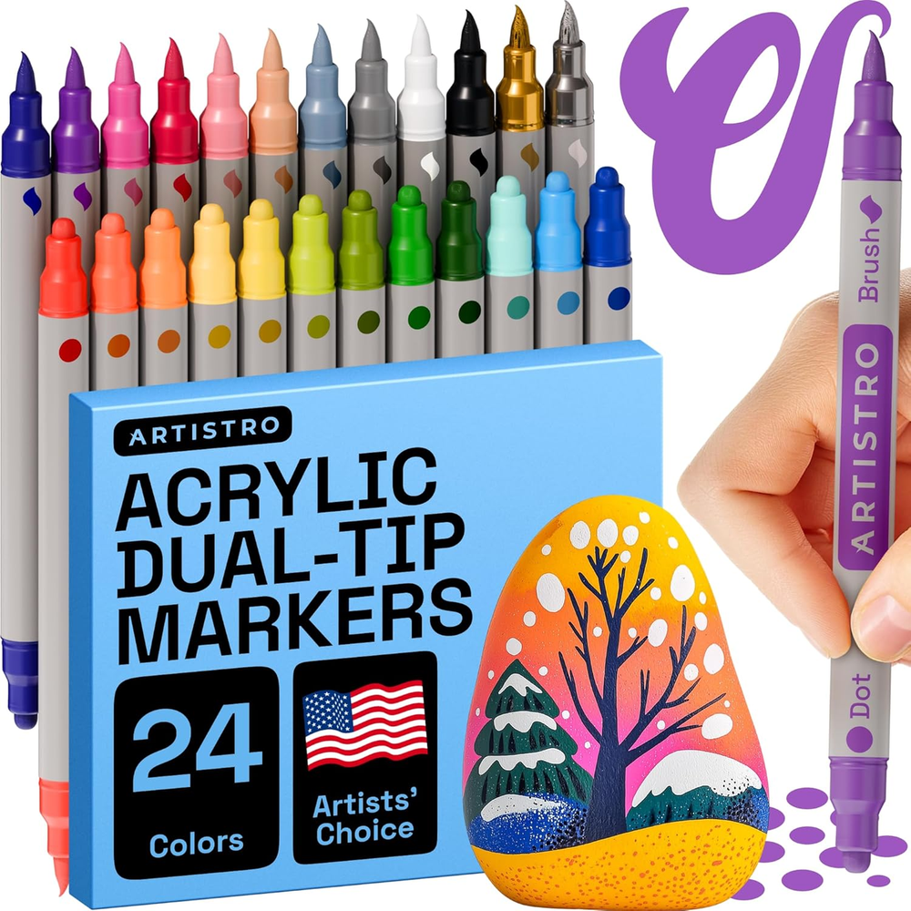Acrylic Paint Pens, Acrylic Paint Markers Dual Tip Markers, Acrylic Markers for