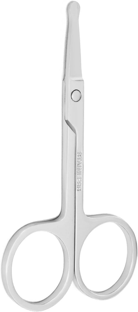 Nose Hair Trimmer Scissors-3.4' round Tip Scissors for Ear Eyebrow Beard Mustach