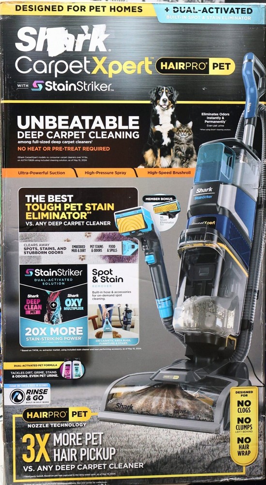 Shark CarpetXpert HairPro Pet Carpet Cleaner with StainStriker EX304  