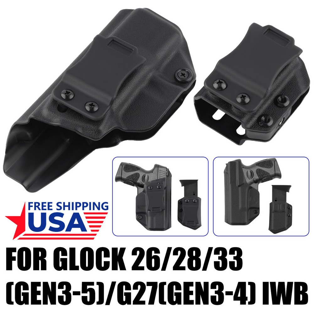 Concealed IWB Holster for Glock 26/27/28/33 & OWB Mag Pouch