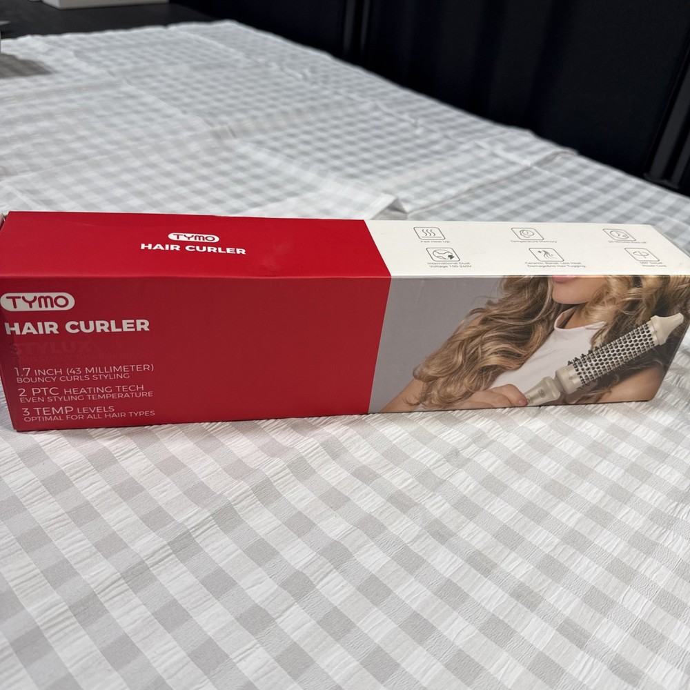 TYMO Stylux Thermal Brush Heated Round Hair Curler 1.7 Inch 3 Temp Levels, Open