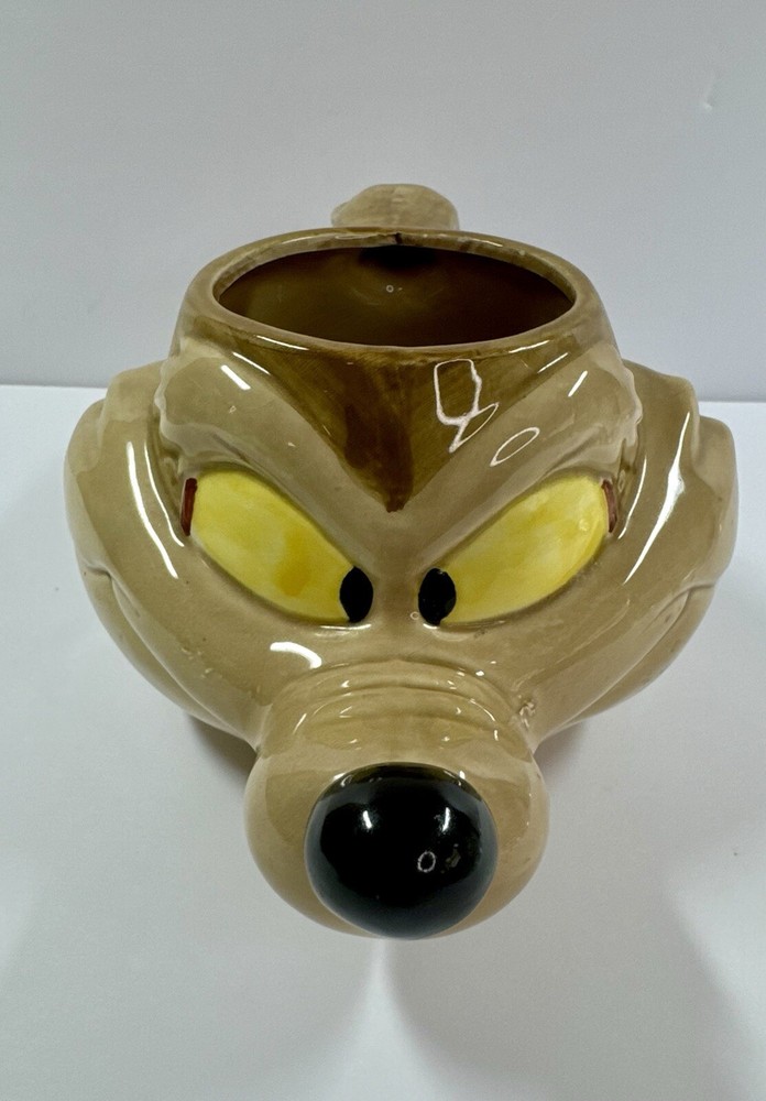 VTG 1991 Looney Tunes Wile E Coyote 3D Ceramic Coffee Mug by Applause