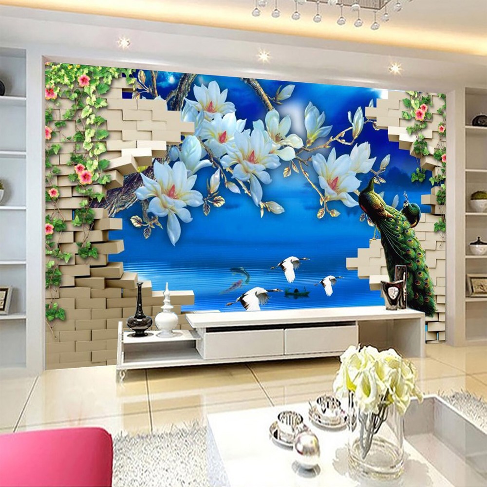 3D Blue River Crane ZHUA4326 Wallpaper Wall Murals Removable Self-adhesive Ann
