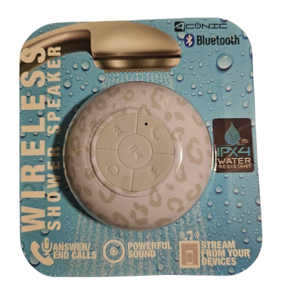 Aconic Bluetooth Shower Speaker with Stylish Animal Print Design