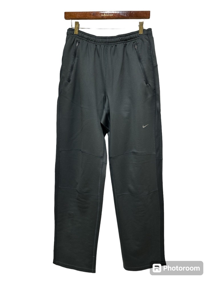 Nike Running Dri-fit Men’s Size Medium Dark Gray Joggers Stretch Track Pants Zip