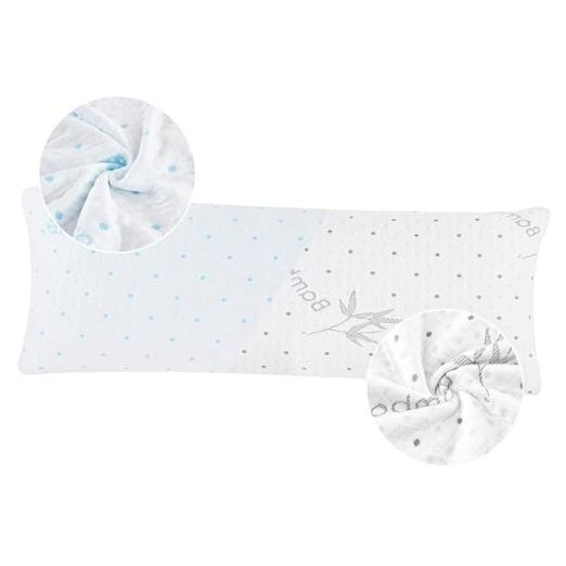 Cooling Ice Silk & Soft Rayon Body Pillow Cover 20x54 Inches Blue with Zipper