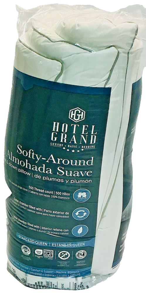 Hotel Grand Feather & Down Pillow, 2-pack - Standard/Queen 20 x 28 in - 500 TC