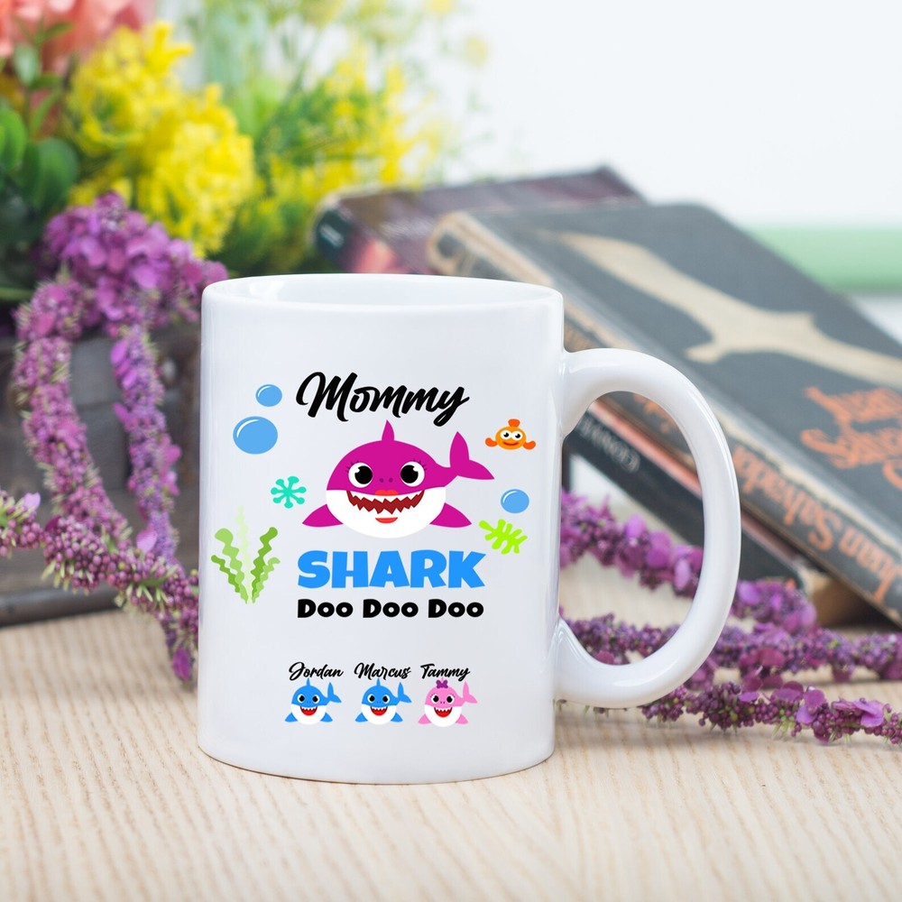 Mommy Shark Coffee Mug Mommy Shark Personalized Shark Mug Funny Mug Mommy Mug