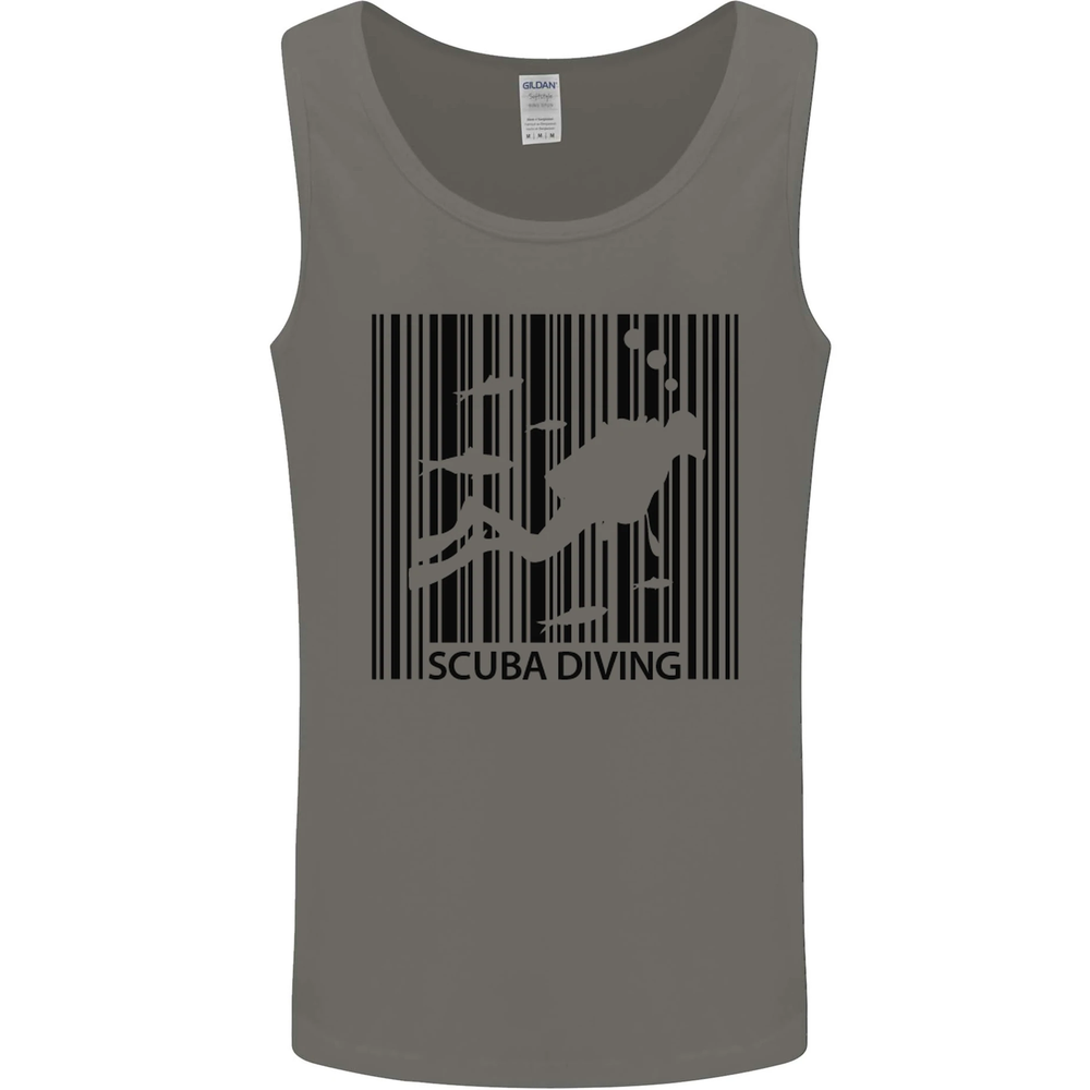 Scuba Barcode Diving Diver Dive Funny Mens Vest Tank Top