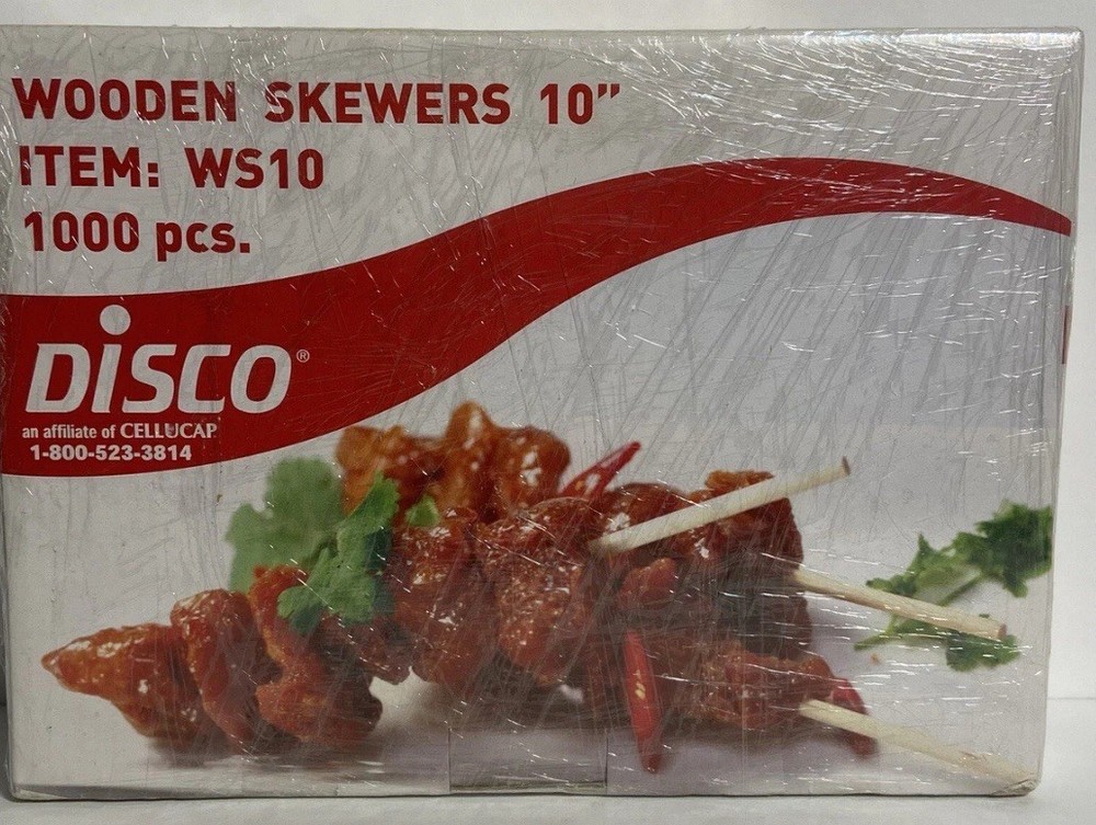 1000 Bamboo Skewers 10” BBQ Shish Kabob Fondue Grill Party Bulk Lot