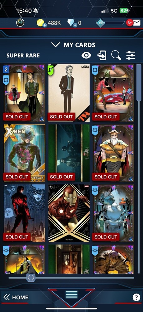 Marvel Topps App 9 Cards from Account klausymousy