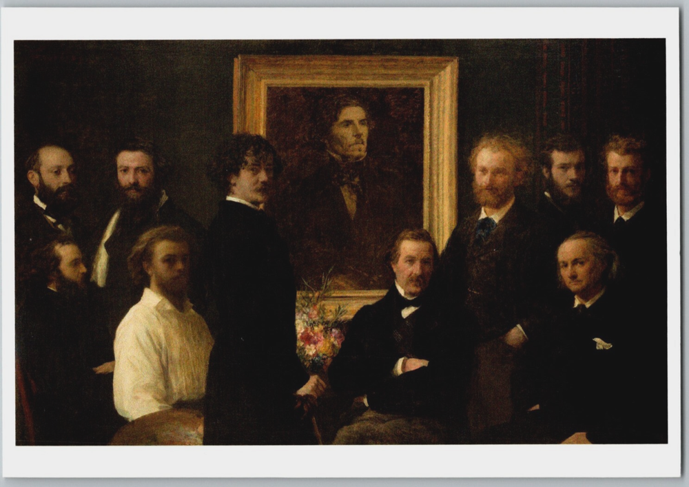 Homage to Delacroix Henri Fantin-Latour Baudelaire Manet Musee d'Orsay Postcard