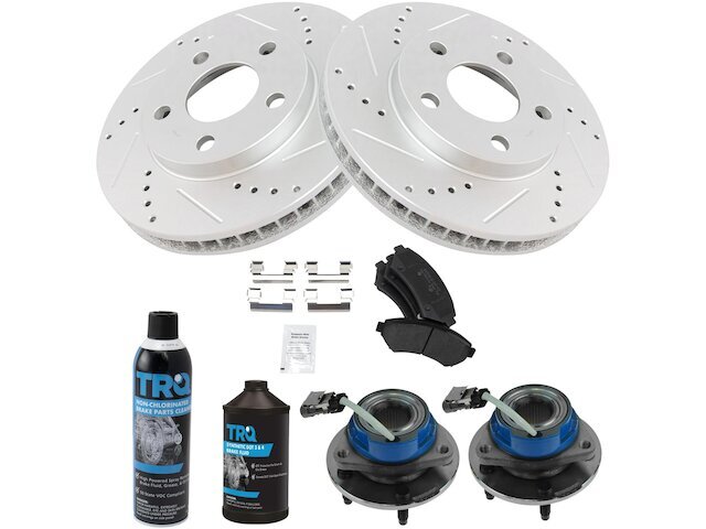 Front Brake Pad and Rotor and Wheel Hub Kit fits Silhouette 1997-2004 FWD 64KXFD