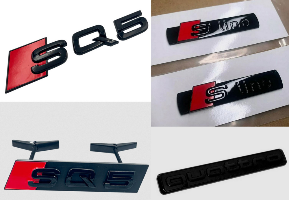 NEW Audi SQ5 Front Grille Trunk Emblem Quattro Side Fender S Line Badge Black