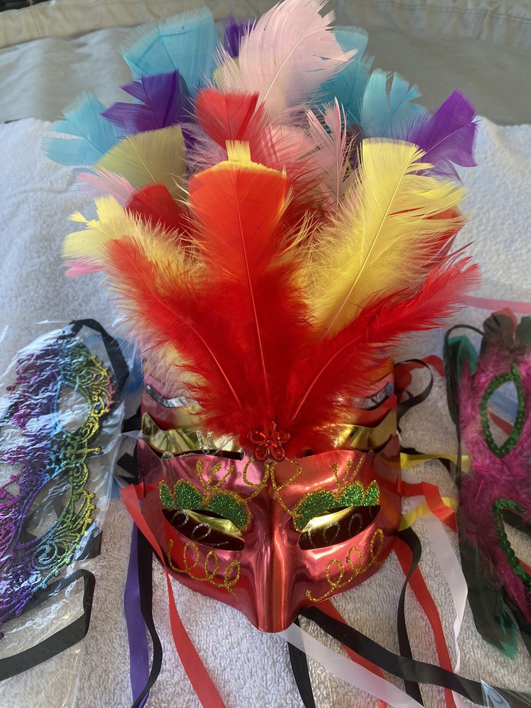 New Years Themed 15 Masks Masquerade New Mardi Gras Festival Rave Birthday Party-image