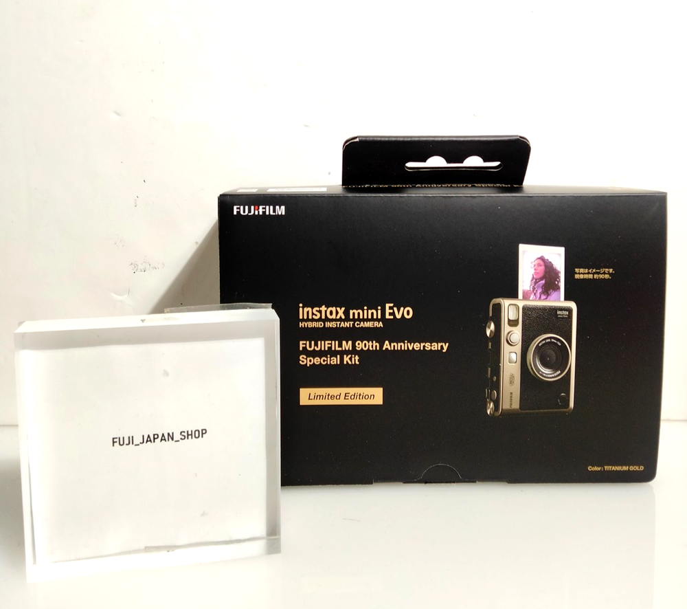 【Sealed】Instax mini Evo FUJIFILM 90th Anniversary Bundle Titanium Gold NEW