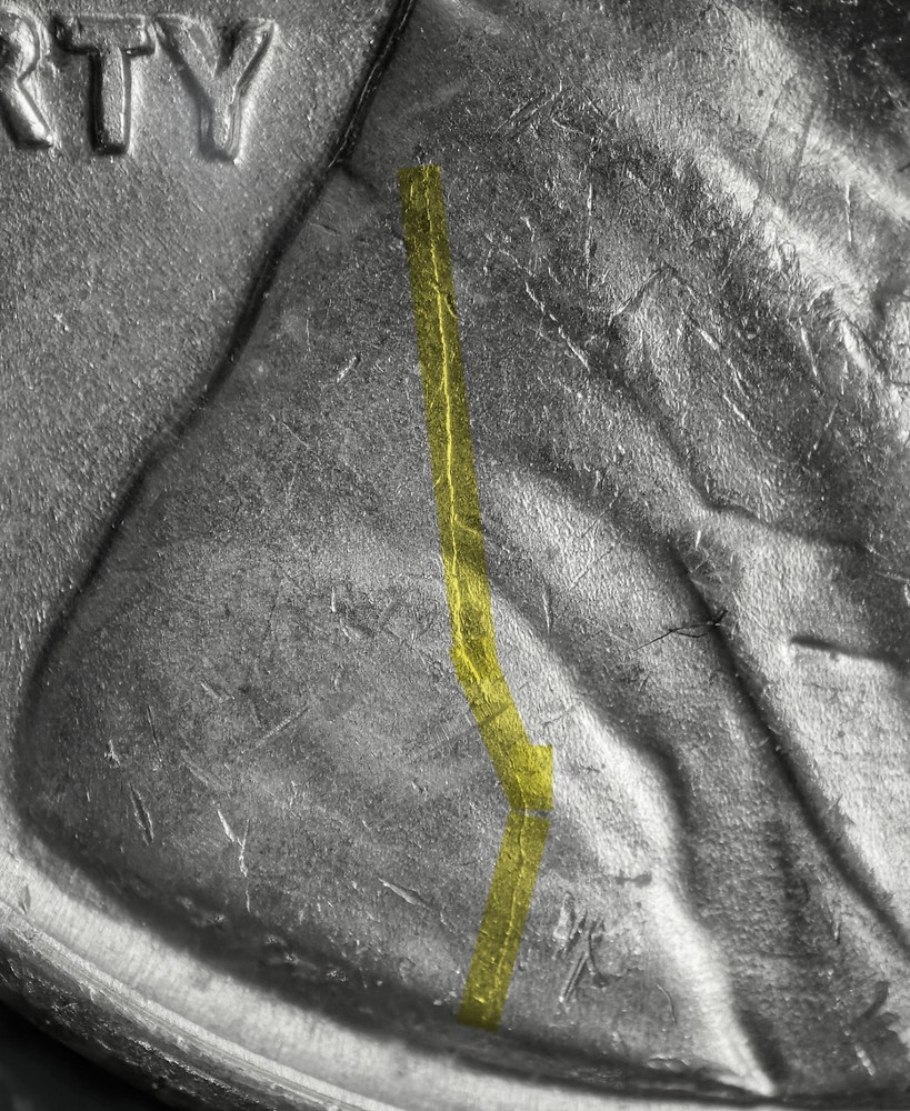 1960 Small Date Lincoln Cent Die Crack Error - Free Shipping