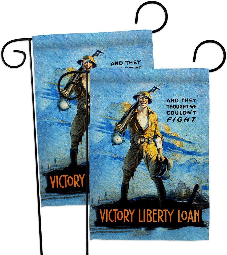 Victory Liberty Loan Garden Flag 2pcs Pack Armed Forces Navy USN Seabee Unite...