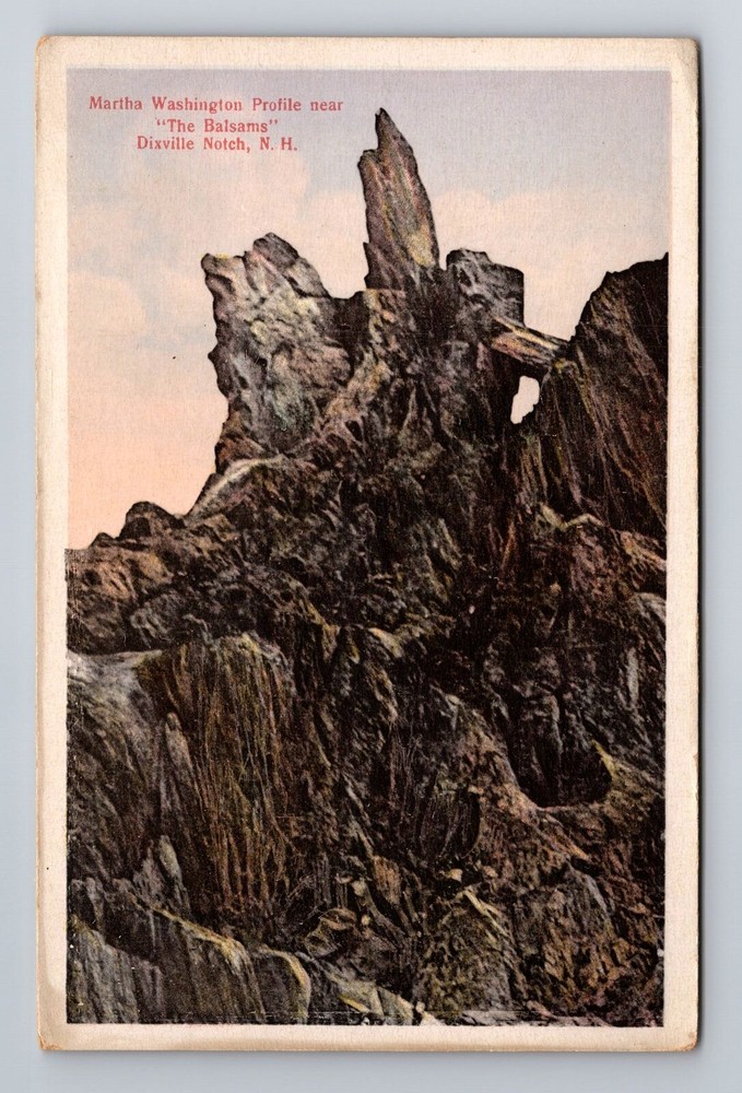 Dixville Notch NH-New Hampshire, Martha Washington Profile, Vintage Postcard