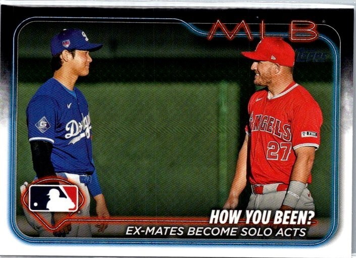 2024 Topps Update Shohei Ohtani Mike Trout US76 Dodgers Angels Veteran Combo Card