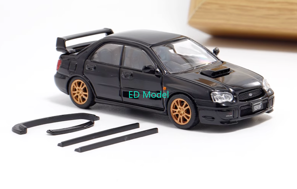 BN 1:64 Furuya Black Impreza WRX STI VIII 8 Sedan Model Diecast Metal Car