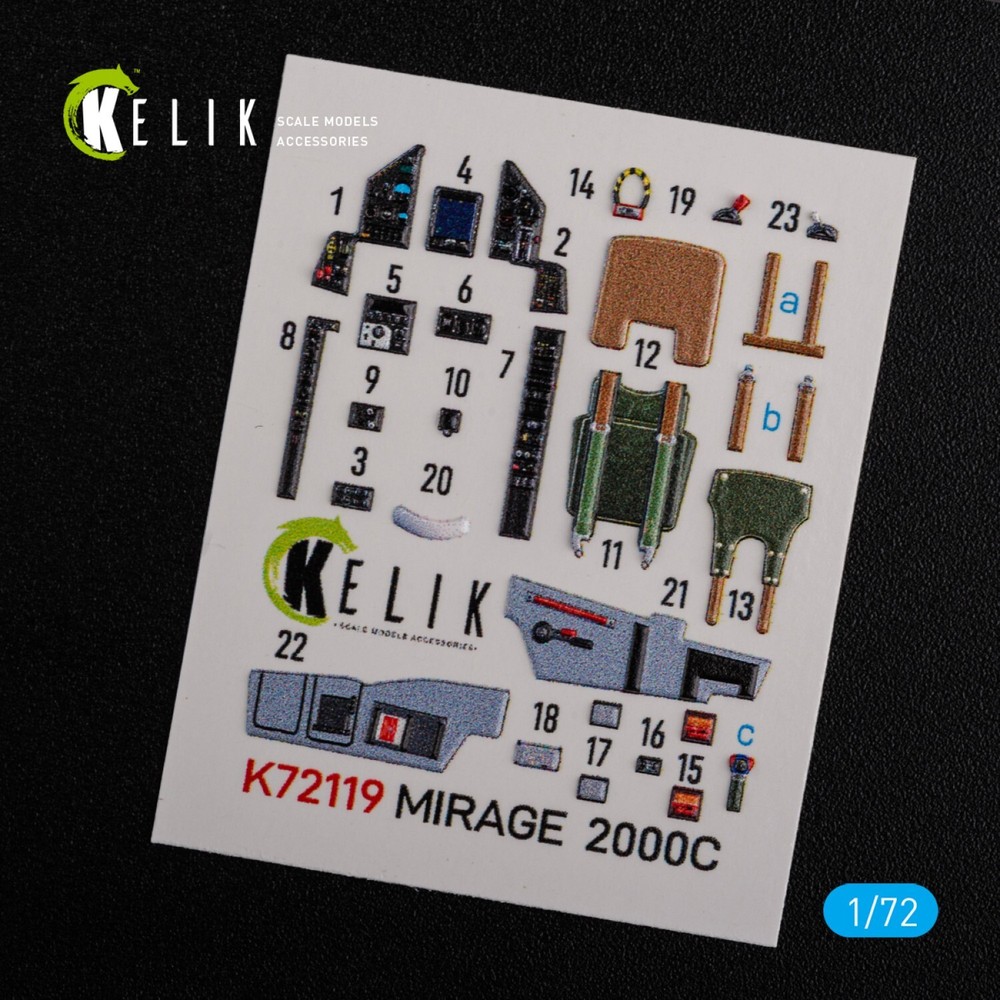 Mirage 2000C interior 3D Decals for ModelSvit kit Scale 1:72 KeliK K72119
