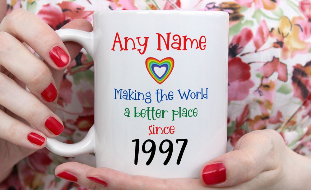 Personalised 24th Birthday Mug Making The World A Better Place Since 1997 Happy