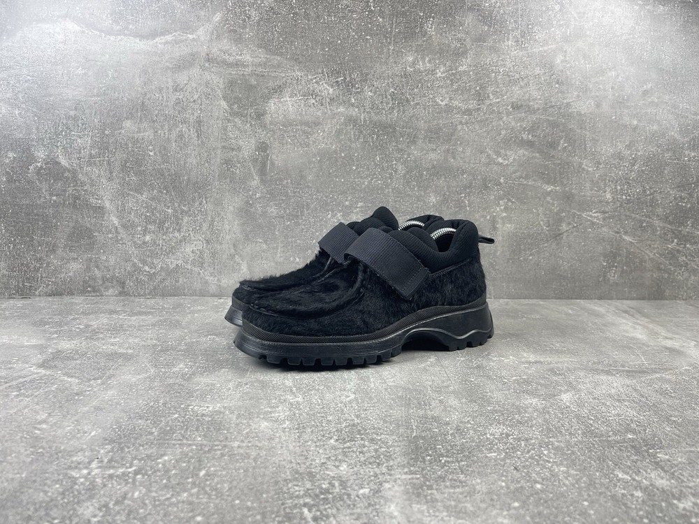 Prada 00s Black Vibram Fur Sneakers Size 37.5 Made in Italy