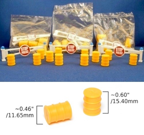 3 1981 Aurora AFX HO Slot Car Stop Police Track Barrels & Barricade from Raceset