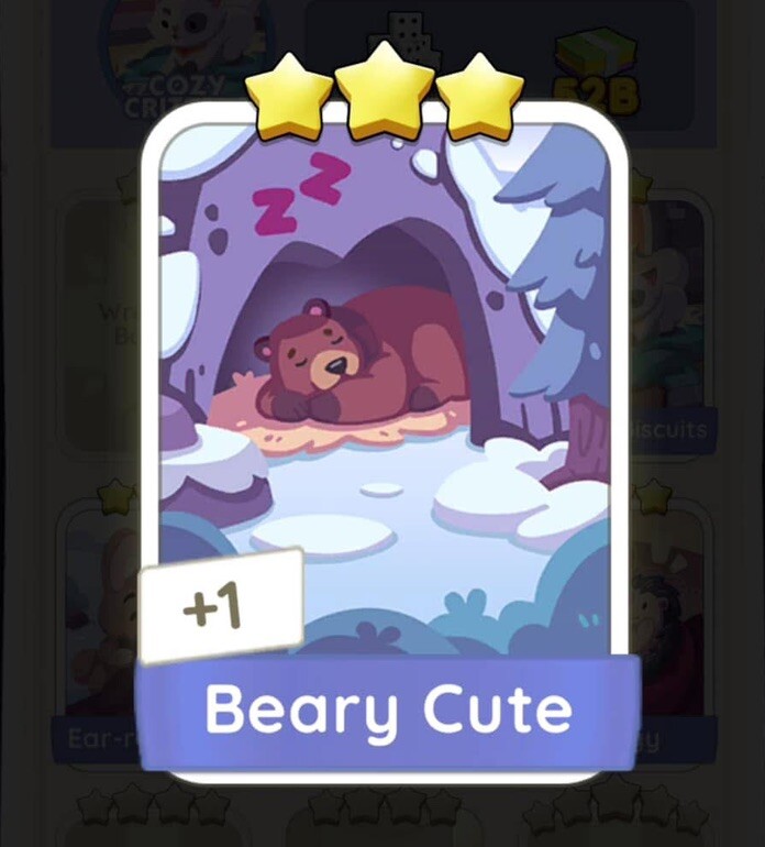 Beary Cute - Monopoly Go - Sticker - 3Star⭐️