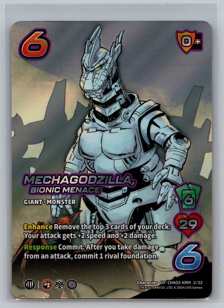 Mechagodzilla Bionic Menace CHA03-KRM UniVersus CCG Godzilla FOIL Card 2/22